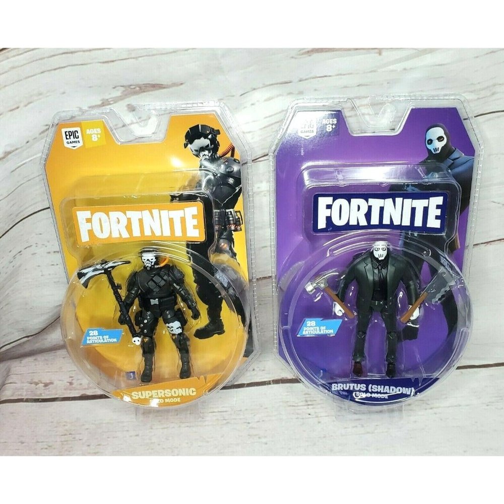 Fortnite Brutus(Shadow) & Supersonic Solo Mode Action Figure Bundle W/ Weapons